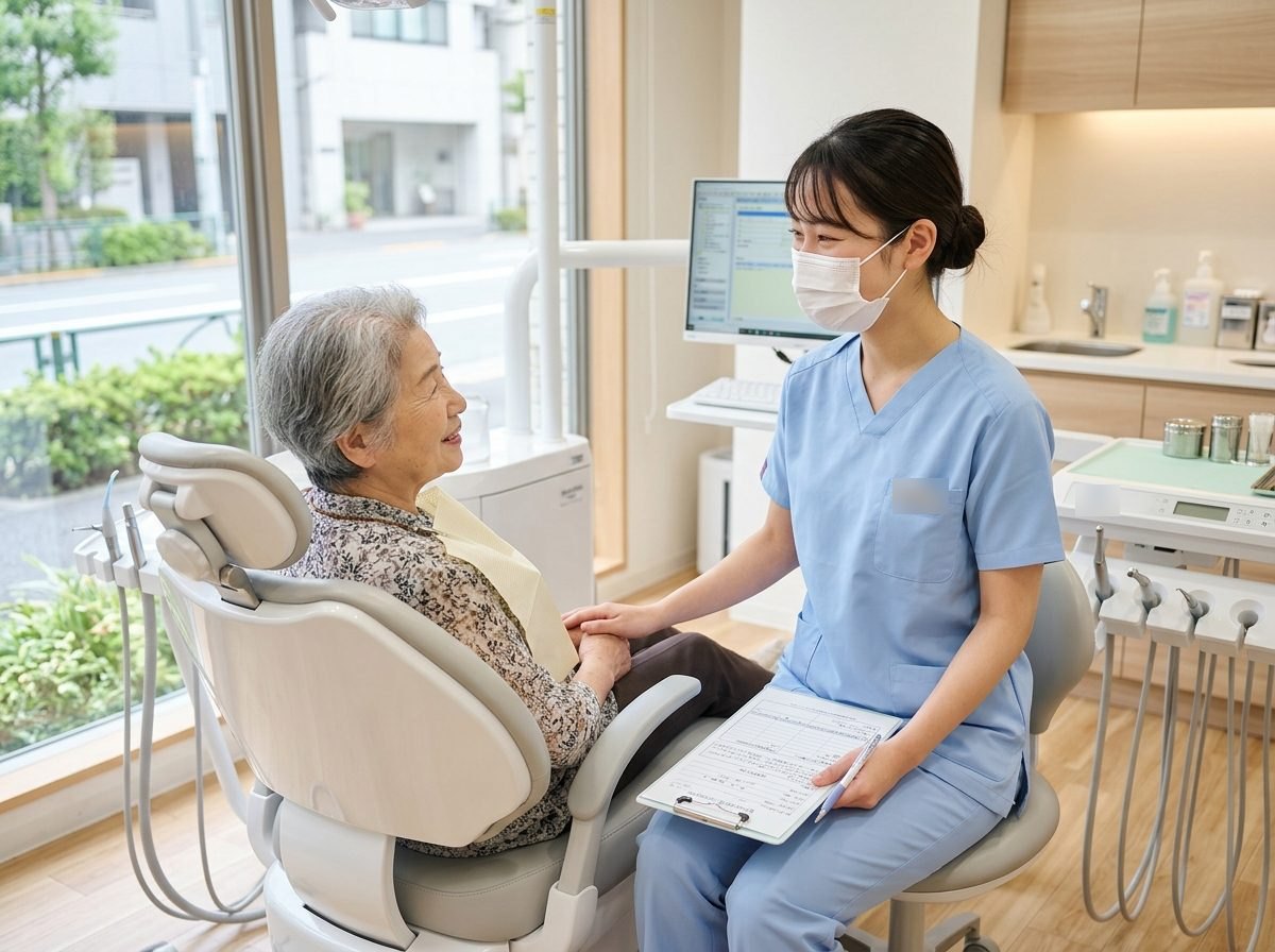 治す前に、お話を聞いているところ